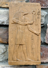 Load image into Gallery viewer, History Egyptian Anubis Temple Osiris Sculptural wall relief www.Neo-Mfg.com 11" e4
