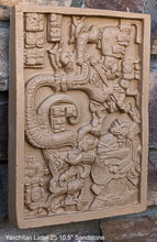 Load image into Gallery viewer, Aztec Mayan Yaxchilán Lintel 25 Sculpture 10.5&quot; www.Neo-Mfg.com Plaque relief carving
