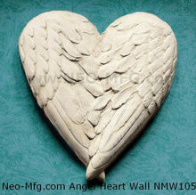 Load image into Gallery viewer, Angel Wings HEART wall sculpture statue plaque Neo-Mfg 10" n16
