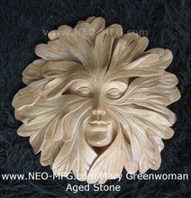 Load image into Gallery viewer, Nature Greenwoman Mary Norwich Cathedral Roof Boss sculpture wall plaque 15" www.Neo-Mfg.com green man decor home
