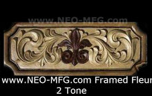 Load image into Gallery viewer, Decor FLEUR De Lis Framed Tuscan wall art plaque 21" Neo-Mfg
