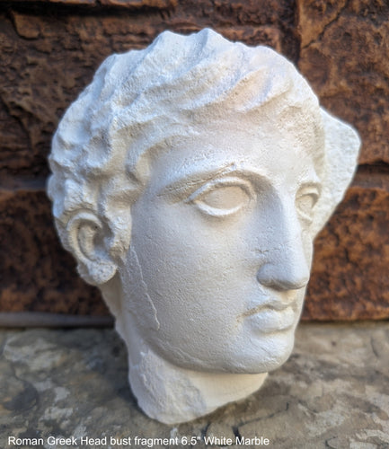 Roman Greek head bust La Coulonche fragment Sculpture museum reproduction art 6.5