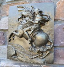 Load image into Gallery viewer, History Napoleon Crossing the Alps Artifact Carved Sculpture Statue wall high relief plaque www.Neo-Mfg.com 12&quot;
