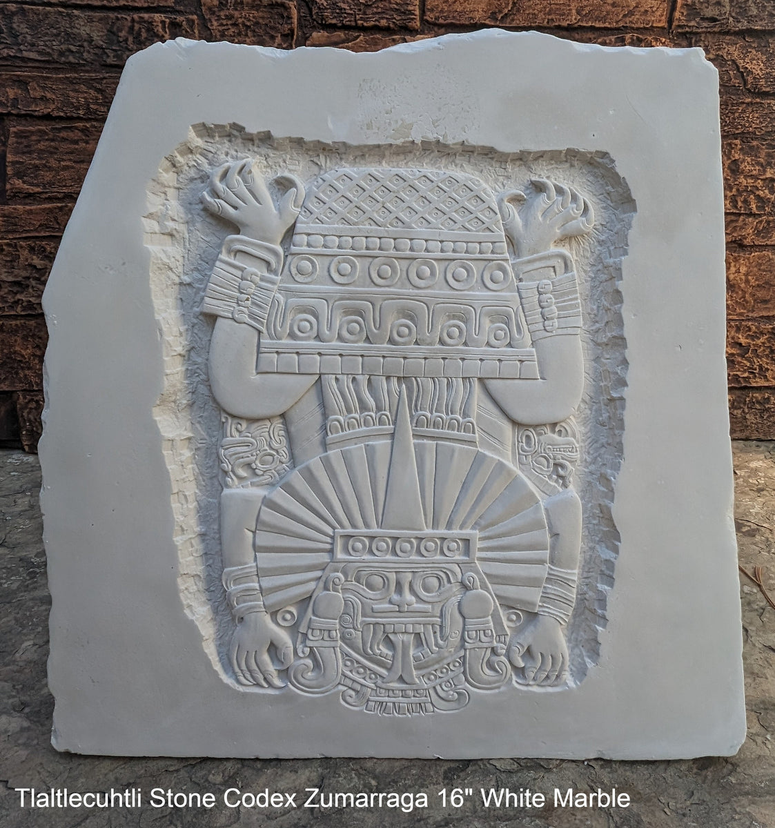 MAYAN AZTEC Tlaltlecuhtli Stone Codex Zumarraga Sculptural wall relief ...