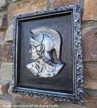 Load image into Gallery viewer, Roman Greek Spartan Bust Sculptural wall relief plaque home decor framed set www.Neo-Mfg.com
