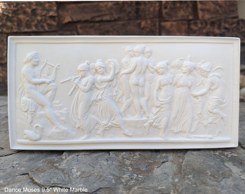 Roman Greek Thorvaldsen Dance Muses Apollo plaque wall relief www.Neo-Mfg.com 9.5