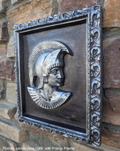 Load image into Gallery viewer, Roman Greek Spartan Bust Sculptural wall relief plaque home decor framed set www.Neo-Mfg.com

