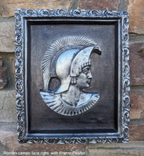 Load image into Gallery viewer, Roman Greek Spartan Bust Sculptural wall relief plaque home decor framed set www.Neo-Mfg.com
