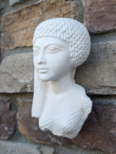 Load image into Gallery viewer, Egyptian Princess of Akhenaton Meritaten bust wall mount relief Sculpture statue www.Neo-Mfg.com Museum Reproduction 6.75&quot;
