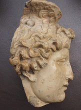 Load image into Gallery viewer, Roman Greek Hermes winged head Face fragment Wall Plaque Sculpture Fragment 10.5" Museum Quality reproduction www.Neo-Mfg.com
