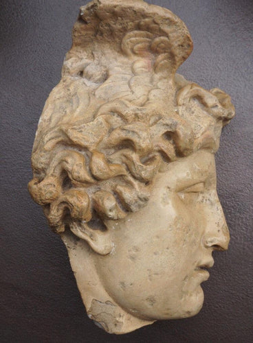 Roman Greek Hermes winged head Face fragment Wall Plaque Sculpture Fragment 10.5