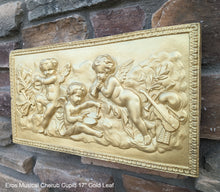 Load image into Gallery viewer, Eros Musical Cherub Cupid Greek Wall Sculpture Plaque Angels 17&quot; www.NEO-MFG.com
