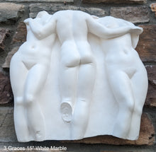 Load image into Gallery viewer, Roman Greek 3 Graces Three Sculpture Statue www.Neo-mfg.com relic plaque 15&quot;
