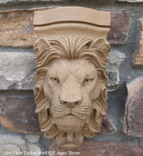 Load image into Gallery viewer, Animal Lion Face Corbel shelf Column plaque Fragment relief www.Neo-Mfg.com home decor 9.5&quot;
