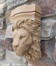 Load image into Gallery viewer, Animal Lion Face Corbel shelf Column plaque Fragment relief www.Neo-Mfg.com home decor 9.5&quot;
