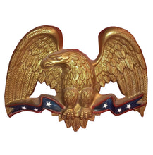 Load image into Gallery viewer, Eagle Perched on Ribbon wall plaque 3D Decor Hand Crafted relief art www.Neo-Mfg.com home decor 16"
