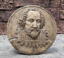 Load image into Gallery viewer, William Shakespeare bust wall sculpture Plaque relief www.Neo-M.com 5.75&quot;
