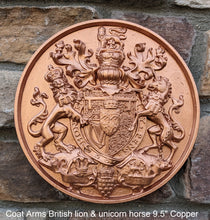 Load image into Gallery viewer, Coat Arms British lion &amp; unicorn horse sculpture wall plaque www.NEO-MFG.com 9.5&quot;

