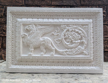 Load image into Gallery viewer, Griffin gryphon Acanthus Winged lion wall Sculpture plaque 14&quot; www.Neo-Mfg.com Home decor mystical
