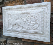 Load image into Gallery viewer, Griffin gryphon Acanthus Winged lion wall Sculpture plaque 14&quot; www.Neo-Mfg.com Home decor mystical
