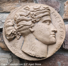 Load image into Gallery viewer, Roman Greek Diana Freedom coin Sculptural Wall relief plaque www.Neo-Mfg.com 9.5&quot;
