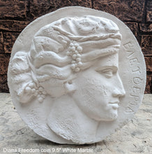 Load image into Gallery viewer, Roman Greek Diana Freedom coin Sculptural Wall relief plaque www.Neo-Mfg.com 9.5&quot;
