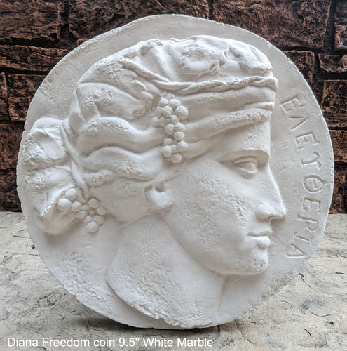 Roman Greek Diana Freedom coin Sculptural Wall relief plaque www.Neo-Mfg.com 9.5