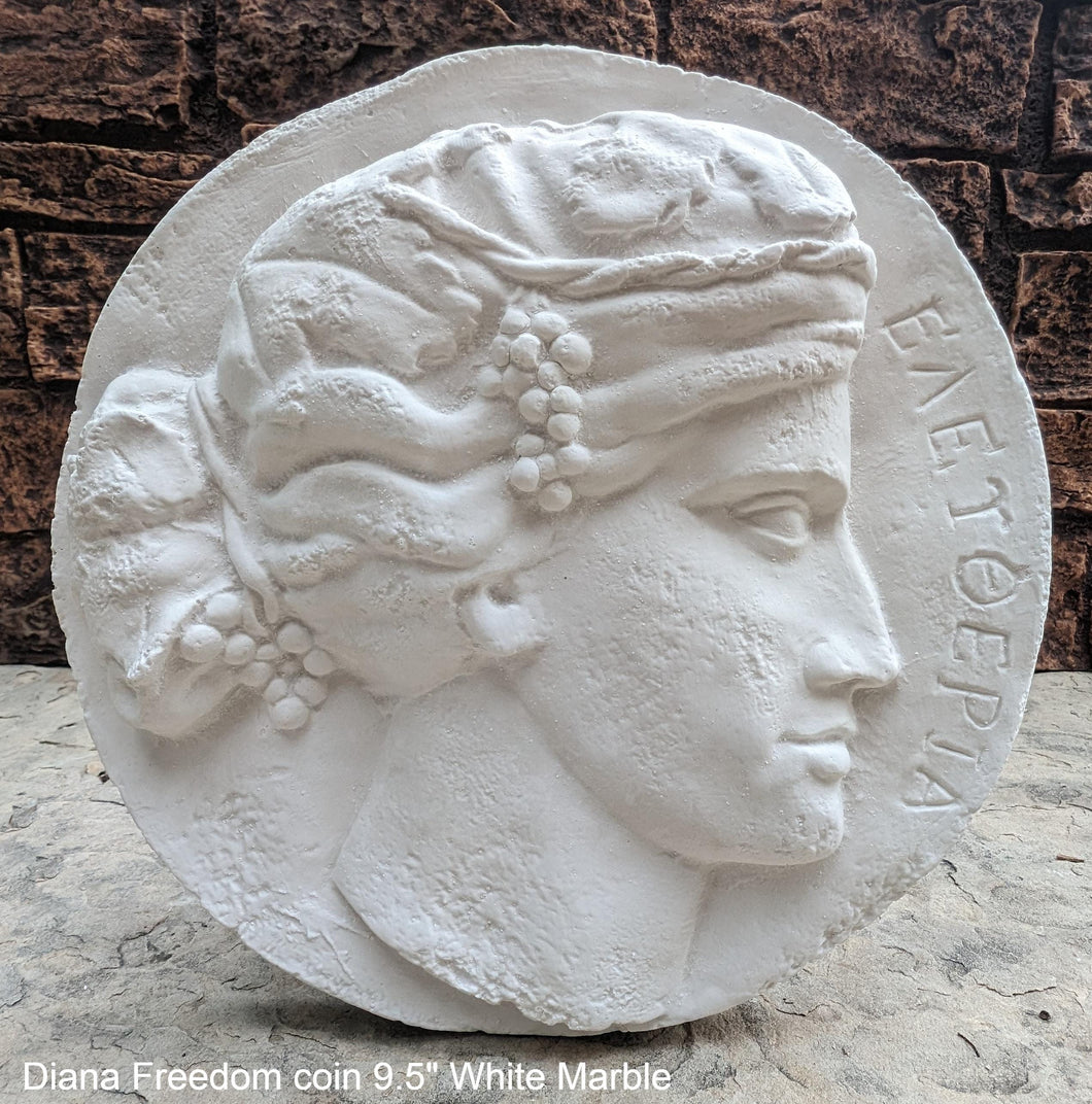 Roman Greek Diana Freedom coin Sculptural Wall relief plaque www.Neo-Mfg.com 9.5