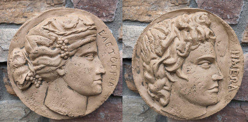 Roman Greek Apollo & Diana Freedom coin Sculptural Wall relief plaque www.Neo-Mfg.com 9.5