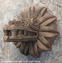 Load image into Gallery viewer, History Feathered Serpent Head of Quetzalcoaltl Aztec Maya Artifact Carved Sculpture Statue 12.25" Grand Size www.Neo-Mfg.com
