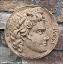 Load image into Gallery viewer, Roman Greek Apollo coin Sculptural Wall relief plaque www.Neo-Mfg.com 9.5&quot;
