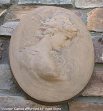 Load image into Gallery viewer, Victorian Cameo silhouette East wind Sculpture wall Plaque Bas relief 14&quot; www.Neo-Mfg.com right face c10
