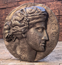Load image into Gallery viewer, Roman Greek Diana Freedom coin Sculptural Wall relief plaque www.Neo-Mfg.com 9.5&quot;

