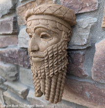 Load image into Gallery viewer, Assyrian king Sargon bust Carved Persian wall sculpture plaque 10.5" www.Neo-Mfg.com Museum Replica
