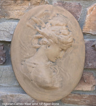 Load image into Gallery viewer, Victorian Cameo silhouette East wind Sculpture wall Plaque Bas relief 14&quot; www.Neo-Mfg.com right face c10
