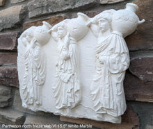 Load image into Gallery viewer, Roman Greek slab VI Parthenon north frieze three youths bearing hydriai Sculptural Wall relief www.Neo-Mfg.com 15.5&quot;
