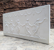 Load image into Gallery viewer, Roman Greek Bacchantes Dancing muses dance sculptural Wall frieze plaque relief www.Neo-Mfg.com 12&quot;
