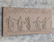 Load image into Gallery viewer, Roman Greek Bacchantes Dancing muses dance sculptural Wall frieze plaque relief www.Neo-Mfg.com 12&quot;
