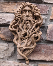 Load image into Gallery viewer, Nature Garden Greenman Grape Harvest Sculptural wall relief bust www.Neo-Mfg.com 13.75"
