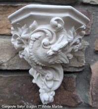 Load image into Gallery viewer, Gargoyle Satyr dragon wall Shelf corbel Grotesque goblin sculpture www.NEO-MFG.com 7&quot; Mythical Dragon Bracket

