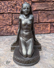 Load image into Gallery viewer, Egyptian kneeling female carving sculpture statue bookend revival Peinlich 7.5" www.NEO-MFG.com sold as one - each
