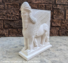 Load image into Gallery viewer, Assyrian Lamassu Nimrud Palace guardians winged Lion Sculpture www.Neo-Mfg.com 10.5" Mesopotamia statue 360
