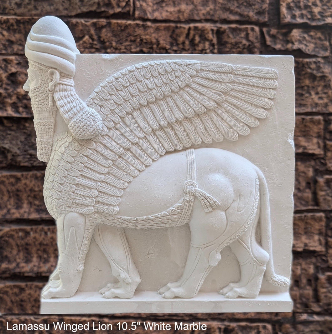 Assyrian Lamassu winged Lion wall Sculpture Face Left www.Neo-Mfg.com 10