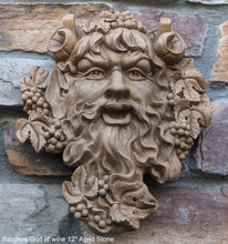 Load image into Gallery viewer, Roman Greek Bacchus God of wine ritual madness and ecstasy - Bacchus bust Sculptural Wall frieze plaque relief www.Neo-Mfg.com 12&quot;
