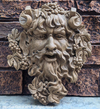 Load image into Gallery viewer, Roman Greek Bacchus God of wine ritual madness and ecstasy - Bacchus bust Sculptural Wall frieze plaque relief www.Neo-Mfg.com 12&quot;
