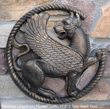 Load image into Gallery viewer, Assyrian Marchant winged lion Persian Griffin wall Sculpture www.Neo-Mfg.com 12.5&quot;
