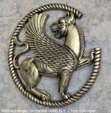 Load image into Gallery viewer, Assyrian Marchant winged lion Persian Griffin wall Sculpture www.Neo-Mfg.com 12.5&quot;
