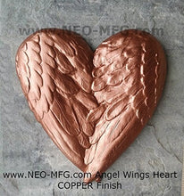 Load image into Gallery viewer, Angel Wings HEART wall sculpture statue plaque Neo-Mfg 10" n16
