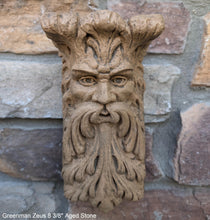 Load image into Gallery viewer, Roman Greek Zeus greenman wall Shelf corbel Grotesque goblin sculpture www.NEO-MFG.com 8 3/8&quot; Mythical Bracket
