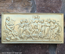 Load image into Gallery viewer, Roman Greek Thorvaldsen Dance Muses Apollo plaque wall relief www.Neo-Mfg.com 9.5&quot;

